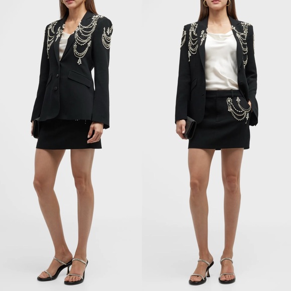 Cinq A Sept Cheyenne Rhinestone Chain Blazer - Picture 4 of 10